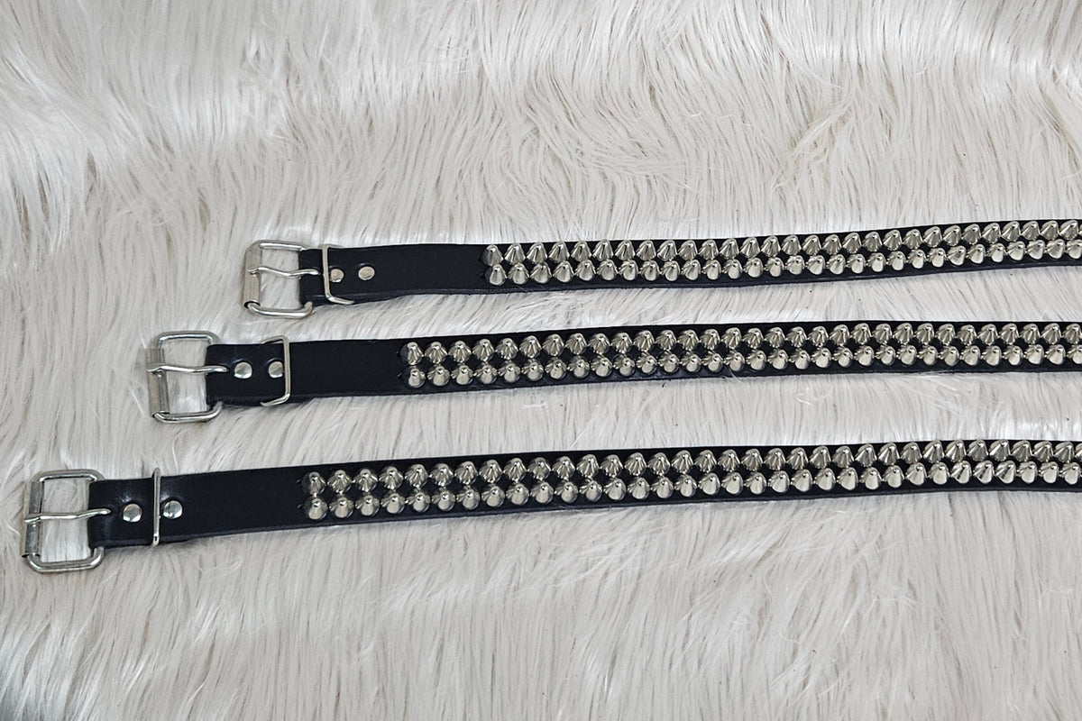UK 77 TWO-ROW STUDDED BELT